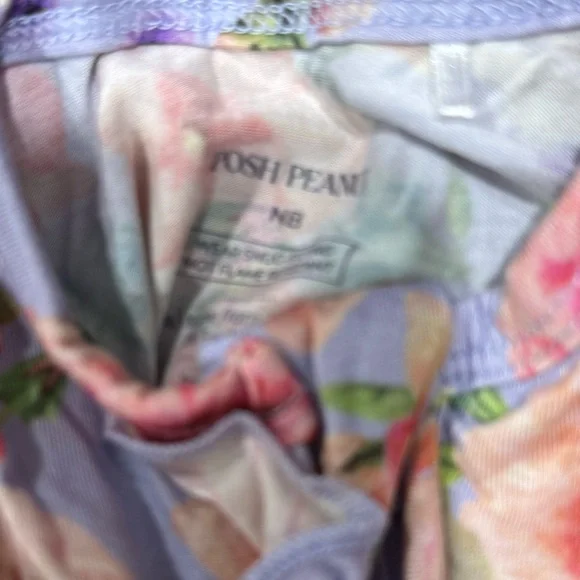 Posh Peanut Floral Footie in Purple and Pink - Picture 2 of 2